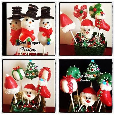 CHRISTMAS CAKE POPS  - Cake by pink sugar frosting