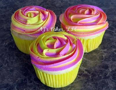 Pink Rosette Cupcakes - Cake by Amanda Reinsbach