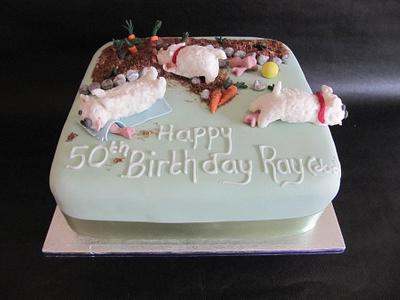 Birthday Cake With Westies on the top! - Cake by Algarve Cakes