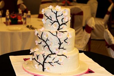 Cherry Blossom Wedding cake  - Cake by Sangeetha