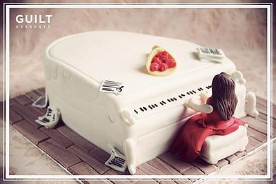 White Piano Birthday Cake - Cake by Guilt Desserts