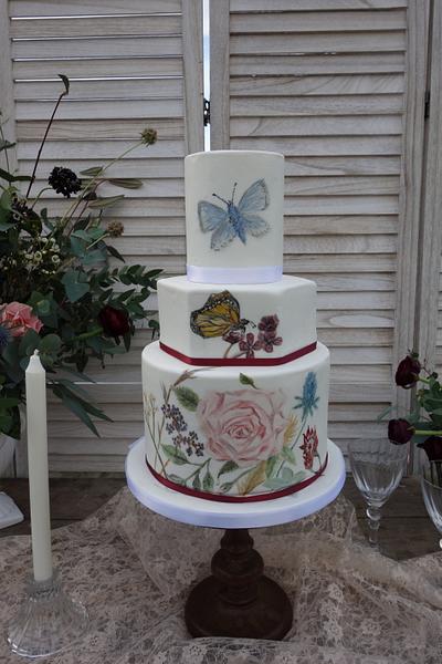 Painted Floral wedding design  - Cake by CCC194