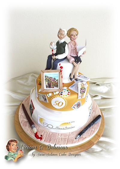 Golden wedding cake "50's of passions" - Cake by Sara Solimes Party solutions