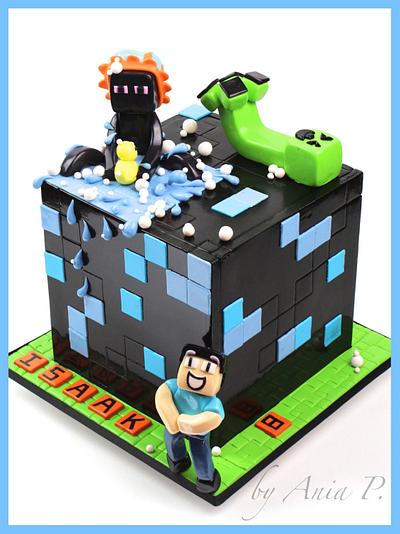 Minecraft cake - Cake by RED POLKA DOT DESIGNS (was GMSSC)