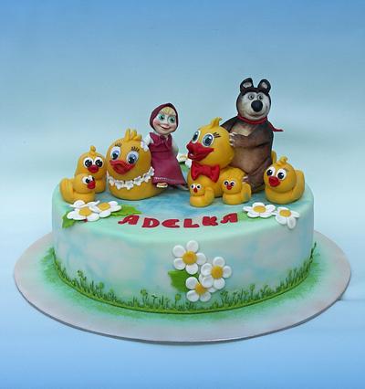 Misha the bear, Masha and ducks - Cake by Zuzana Bezakova