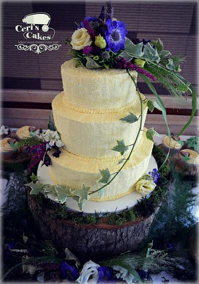 Rustic buttercream wedding cake - Cake by Ceri's Cakes