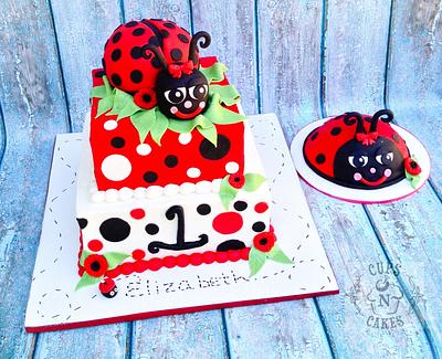 Ladybug 1st Birthday  - Cake by Cups-N-Cakes 