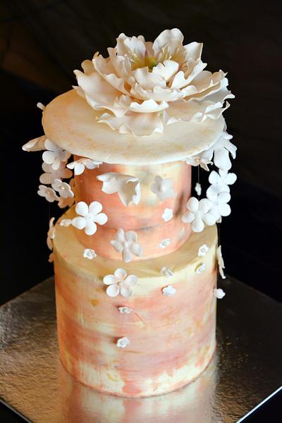 Falling flowers! - Cake by Julie's Sweet Cakes