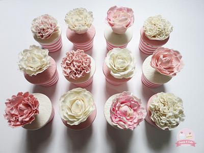 Peony cupcakes - Cake by Cuppy & Cake