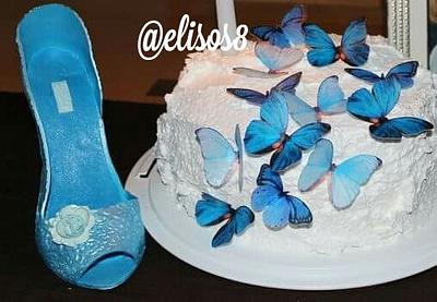 Blue Butterflies - Cake by Elisos