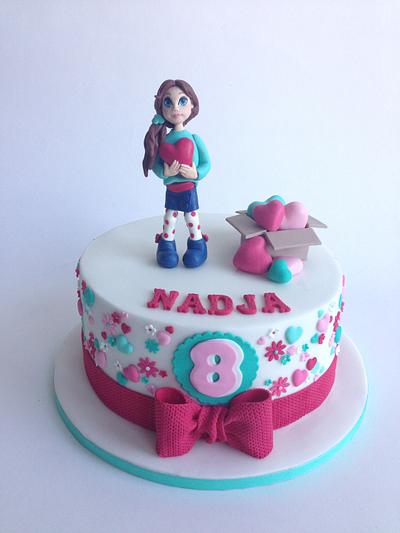 Girl with hearts - Cake by tomima