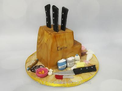 Cartini knife stand - Cake by Urvi Zaveri 