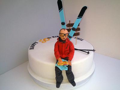 Neil's 50th birthday ski cake. - Cake by Danielle Lainton