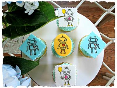 Robot Cupcakes from tutorial - Cake by Renee Daly