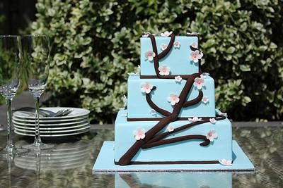 Blue cherry blossom - Cake by Gebakkerij