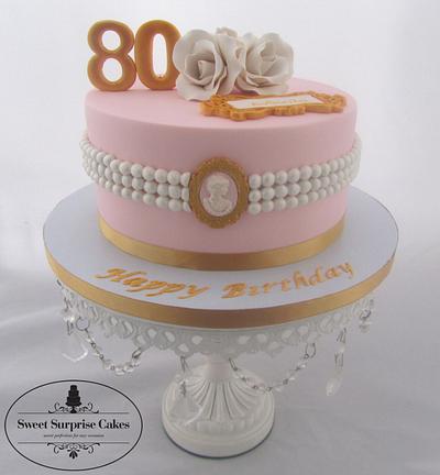 Elegant 80th Birthday Cake - Cake by Rose, Sweet Surprise Cakes