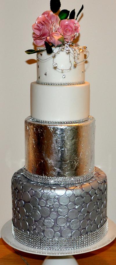 Silver Leaf Wedding Cake - Cake by Icing to Slicing