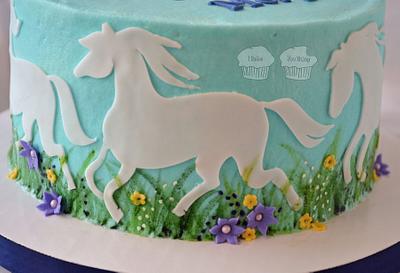 Horses and Hand-painted Grass - Cake by Susan