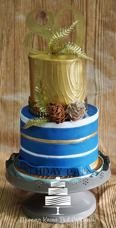 Royal Blue & Gold Woodland - Cake by MKBC 