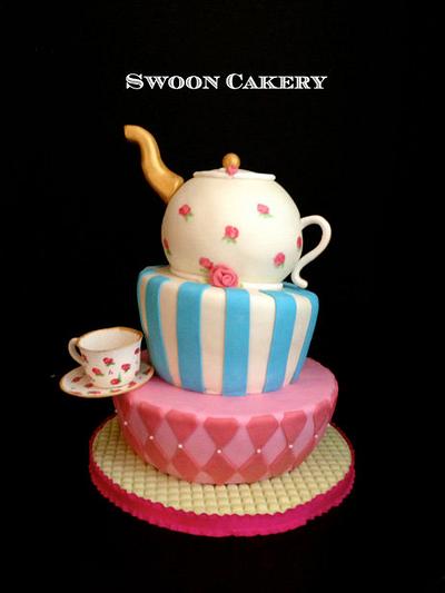 Topsy Turvy Tea Party - Cake by SwoonCakery