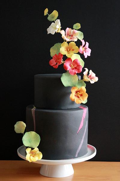 Nasturtiums Cake - Cake by Kiara's Cakes