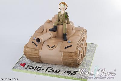 Tank and Soldier - Cake by Mon Cheri Cakes