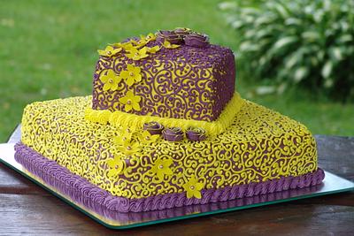 Buttercream tracery - Cake by Zaneta