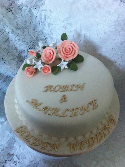 golden wedding - Cake by loobie