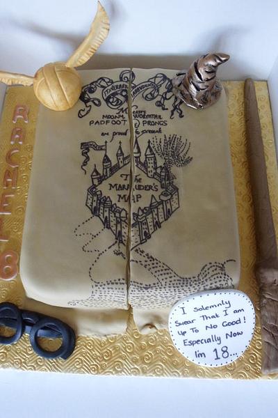 Harry Potter Marauders Map Cake x - Cake by Sonia Silver - Me, My Cakes & I.