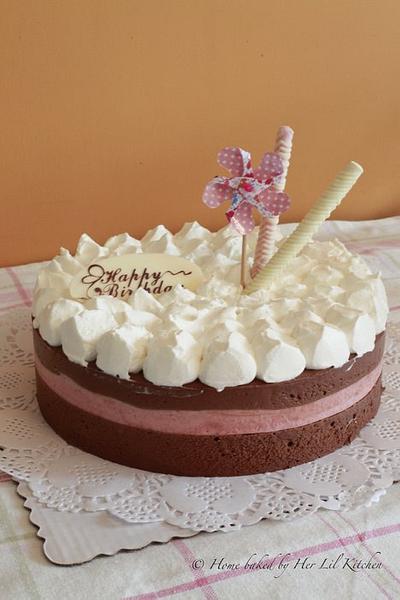 Raspberry chocolate mousse cake ~ mini version - Cake by Her lil kitchen