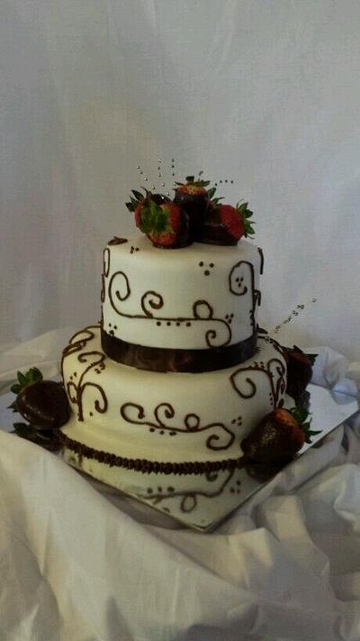 Chocolate Dipped Strawberris N' Cream Cake - Cake by toshaedibles