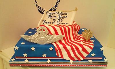 Military Retirement Cake - Cake by Wendy Lynne Begy