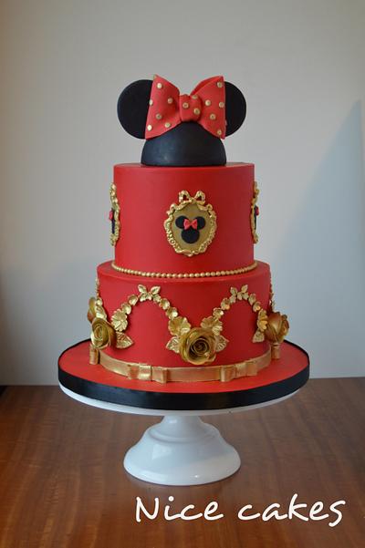 Red and gold Minnie cake - Cake by Paula Rebelo