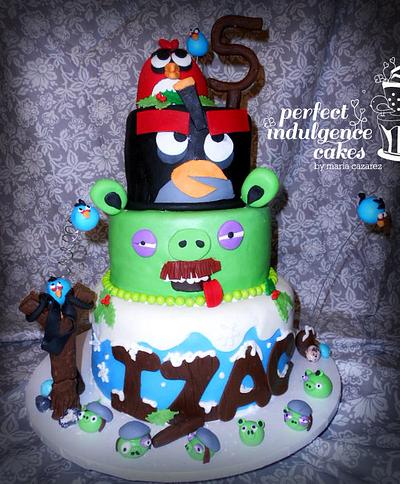 Angry Birds in Winter - Cake by Maria Cazarez Cakes and Sugar Art