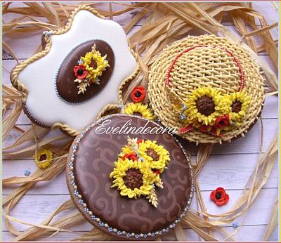 Sunflower cookies - Cake by Evelindecora