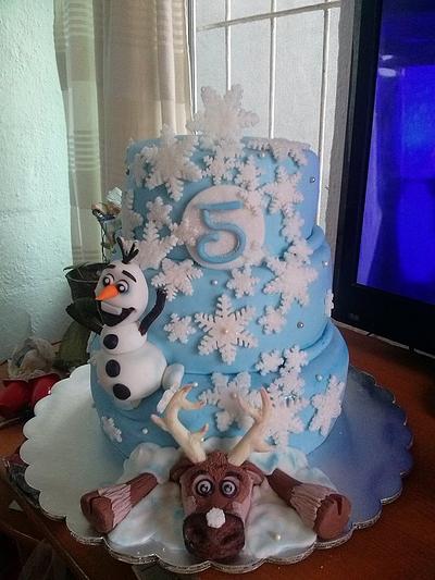 Frozen cake (sven and olaf) - Cake by Erika Fabiola Salazar Macías