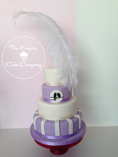 Lilac love birds wedding cake - Cake by The Empire Cake Company