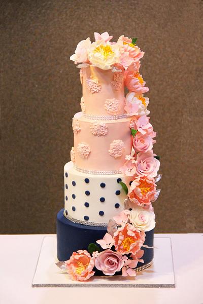 Navy Blue and Pink !  - Cake by Signature Cake By Shweta
