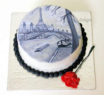 Hand painted Paris cake😄 - Cake by Ashwini Hebbar