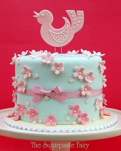 Baby Shower Birdie - Cake by The Sugarpaste Fairy