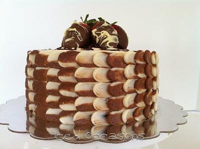 Chocolate Dipped Strawberry "Petal" Cake - Cake by Morgan