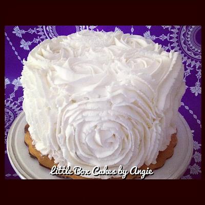White Rosettes - Cake by Little Box Cakes by Angie