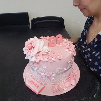 Pink flowers  - Cake by Ofmia 