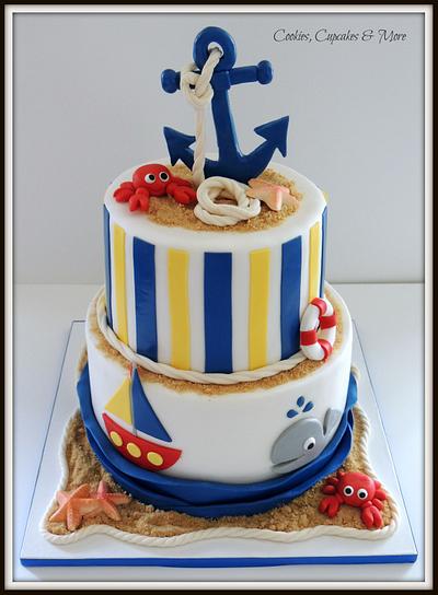 Nautical Themed Baby Shower - Cake by Barb's Baking Blog