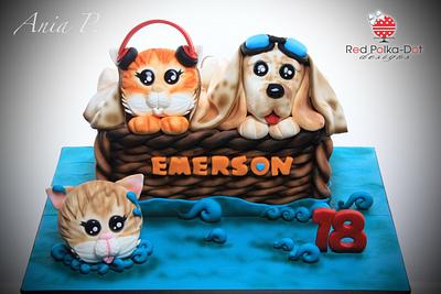 Swimming fur babies - Cake by RED POLKA DOT DESIGNS (was GMSSC)