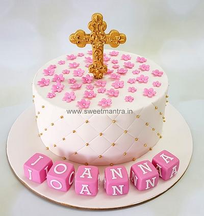 Christening cake for girl - Cake by Sweet Mantra Homemade Customized Cakes Pune