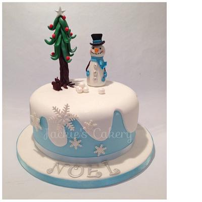 Snowy Christmas - Cake by Jackie's Cakery 
