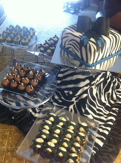 Zebra Baby Shower Cake and Minis - Cake by Nikki Belleperche
