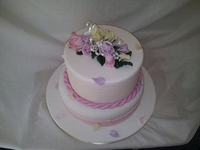 Rose Petal Wedding Cake - Cake by Kristy