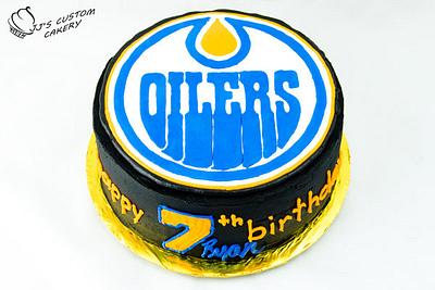 Edmonton Oilers Birthday Cake - Cake by Jenn